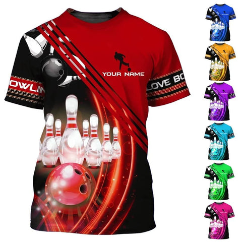 Custom Bowling Shirt Personalized Name Shirts Gift for Women & Men Womens Polo Team 3D Unisex Jersey Short Sleeve Funny