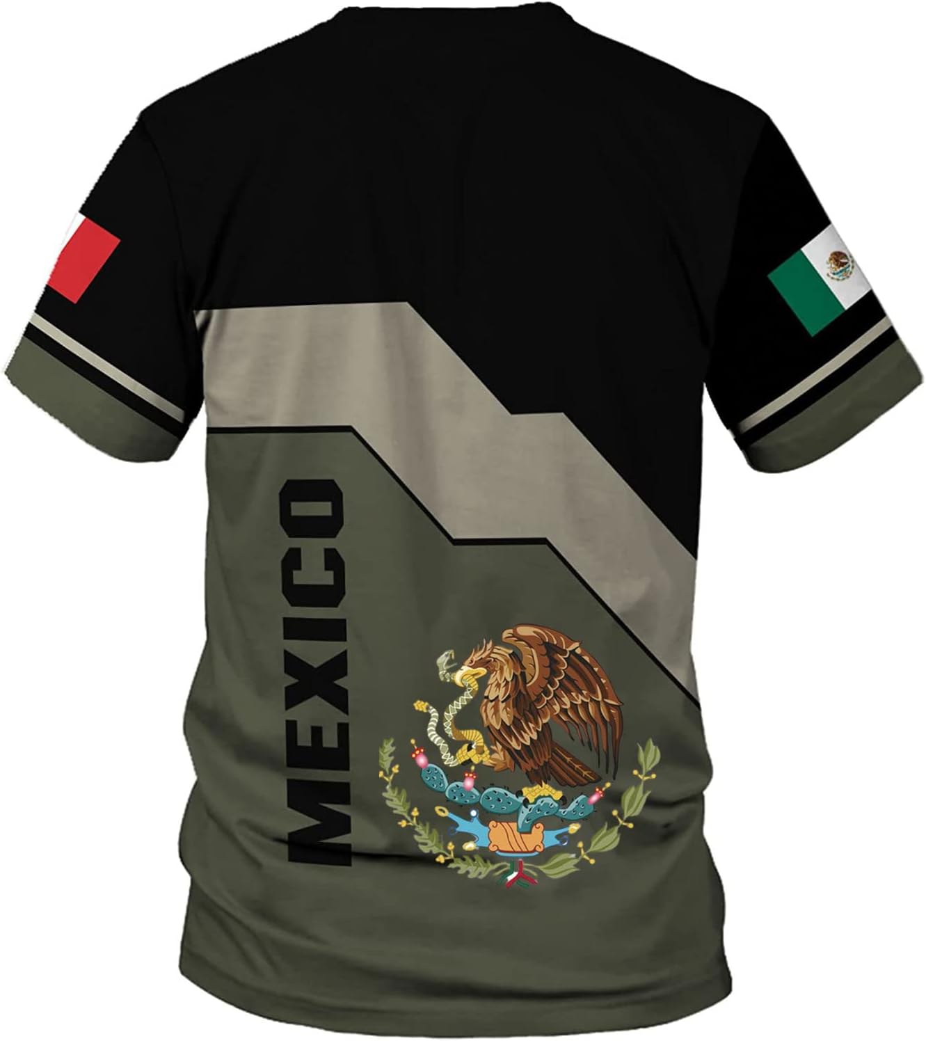 RoyalBro Personalized Mexico Shirt, Camisas de Mexico Customized Mexican Shirts Mexican Flag Mexico 3D Shirt for Men Women