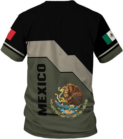 RoyalBro Personalized Mexico Shirt, Camisas de Mexico Customized Mexican Shirts Mexican Flag Mexico 3D Shirt for Men Women