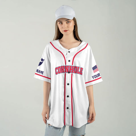 Royal Fight Personalized Cornhole Baseball Jersey Cornhole Toss Like A Boss Baseball Shirts Funny Cornhole Jerseys Men Women