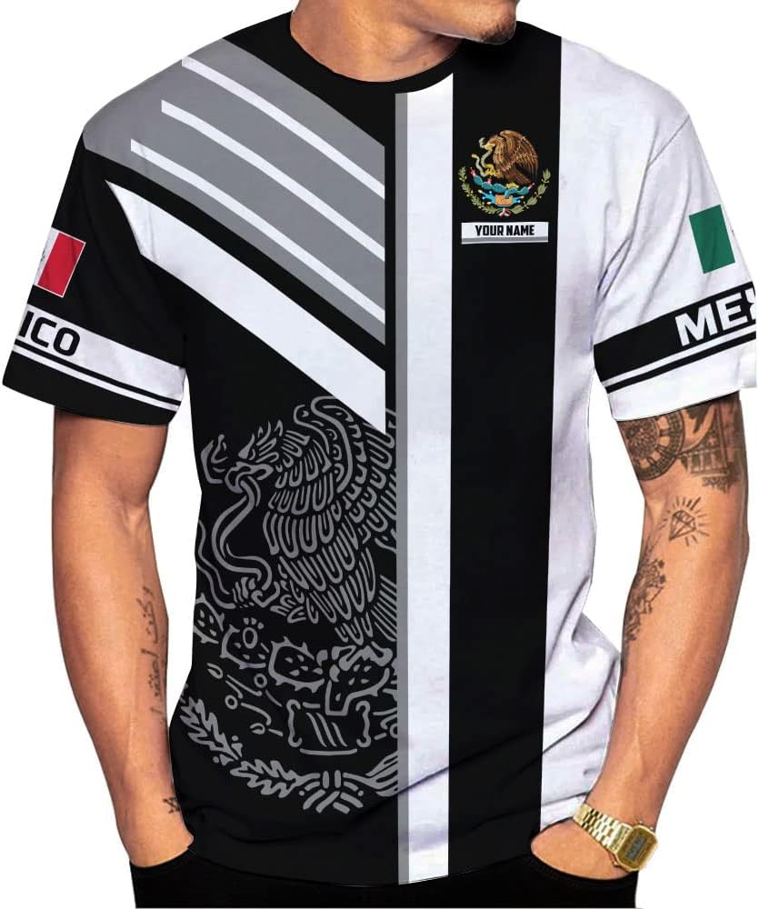 Mostefy Personalized Name Mexican Shirts for Men 3D, Customized Mexico Shirts for Men, Mexico Shirts for Women Mexico Shirt