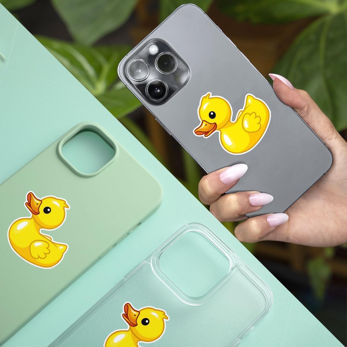 (3Pcs) Yellow Duck Sticker Funny Meme Cute Duck Decal, Duck Vinyl Sticker, Rubber Duck Sticker, Find The Duck Vinyl Sticker - Stickers for Laptop Water Bottle Phone Car Window Helmet 3 Inches (D1)