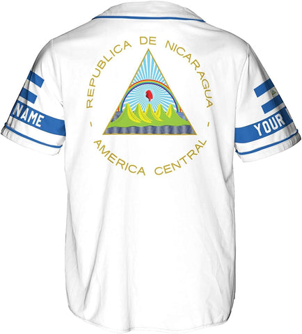 AOVL Personalized Nicaragua Baseball Jersey, Custom Nicaragua Baseball Jersey for Men & Women, Nicaraguan Camisas Shirt