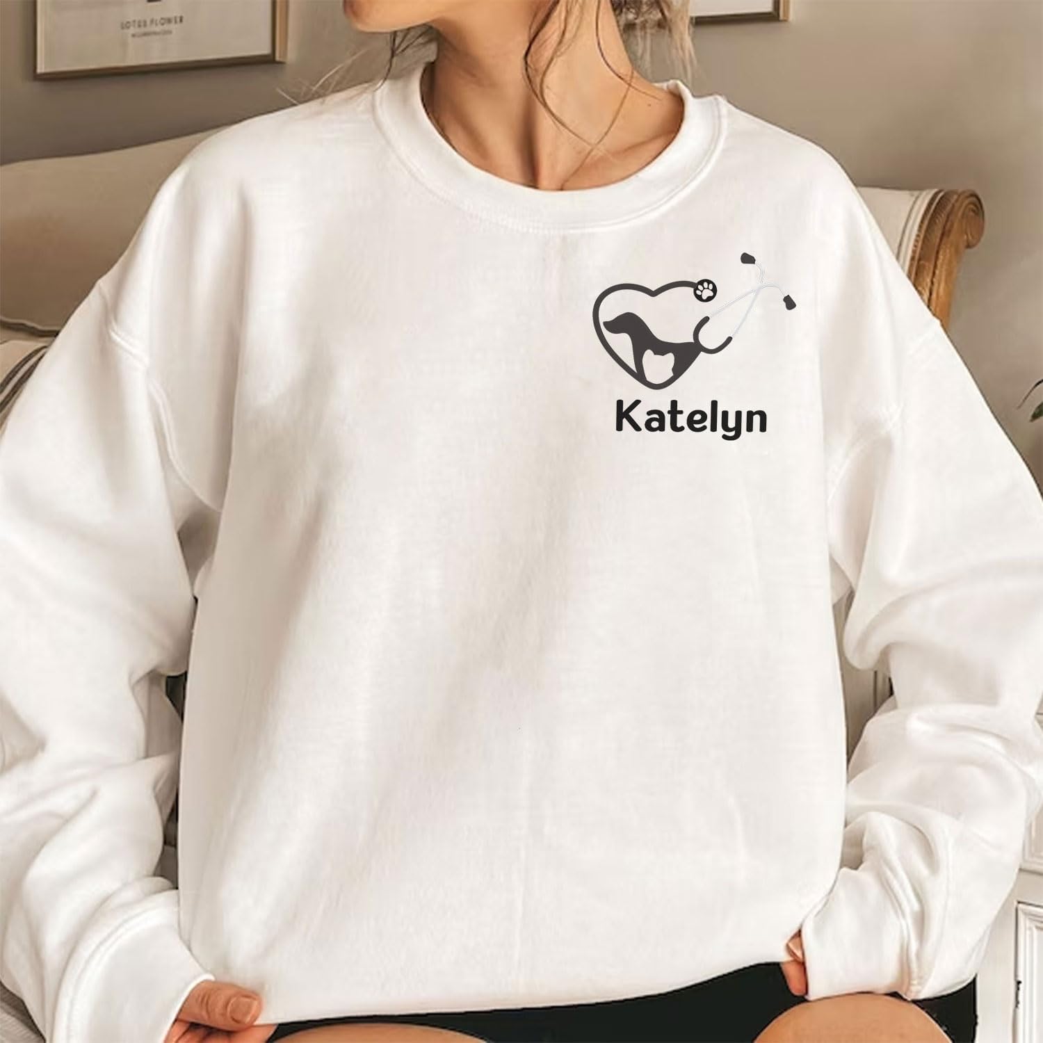 Personalized Veterinarian Embroidered Sweatshirt, Custom Vet Tech Shirt, Veterinary Technician Week Gifts, Veterinary Gifts