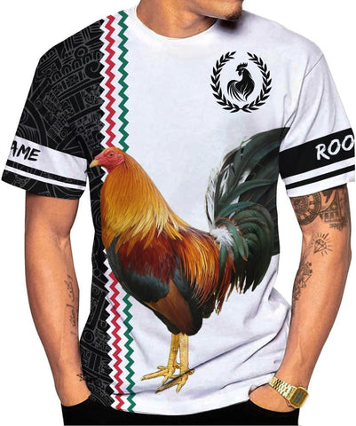 AOVL Personalized Rooster shirts 3D Rooster Mexican Shirts for Men Rooster Mexico Shirt Rooster Shirt for Men Women S-5XL
