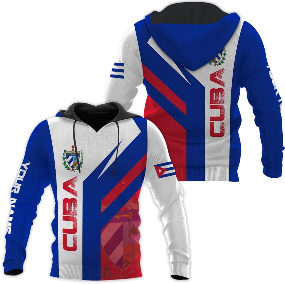 Ligthuy Personalized Name Cuba Shirt 3D, Cuban Tshirts for Men and Women, Cuba Flag Shirt, Sweatshirt, Hoodies, Zip Hoodies