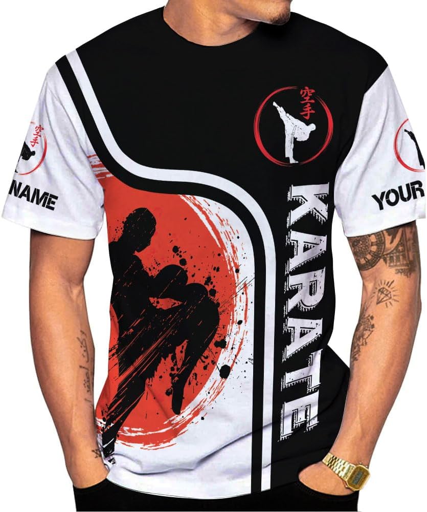 MAPrints Personalized Karate 3D Tshirt Cool Karate Gift for Boys Girls Karate Lovers T-Shirt Karate Shirts Uniform Size S-5XL