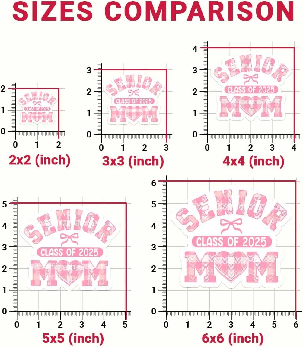 (3Pcs) Senior Mom Class of 2025 Sticker, Senior Mom Pink Ribbon Sticker, Grad Bumper Sticker Decal, Graduation Sticker, 2025 Senior Sticker - Sticker For Laptop Water Bottle Phone Car Window Helmet 3"
