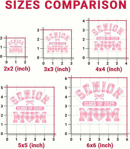 (3Pcs) Senior Mom Class of 2025 Sticker, Senior Mom Pink Ribbon Sticker, Grad Bumper Sticker Decal, Graduation Sticker, 2025 Senior Sticker - Sticker For Laptop Water Bottle Phone Car Window Helmet 3"
