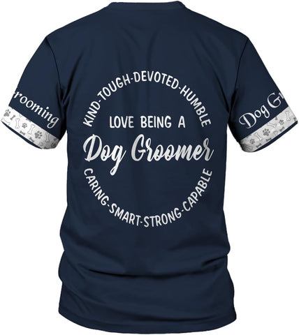 Mostprints Personalized Name Dog Groomer Shirt 3D, Funny Dog Groomer Apparel Shirts, Dog Groomer Gifts for Men and Women
