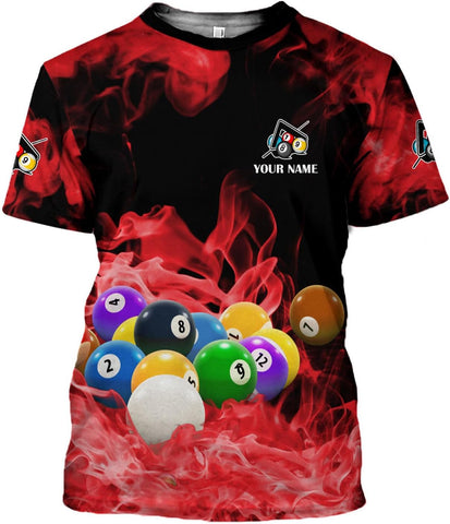 Parvii Personalized Billiards Shirt for Men, 8 Ball Pool Shirt, Billiards Gift