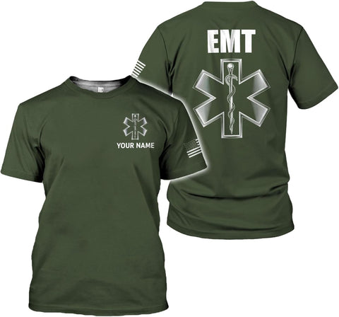 Mostefy Personalized EMT Shirt, EMS Shirt, Customized EMS Shirts,EMT Paramedic Uniform Emergency Medical Technician Shirts