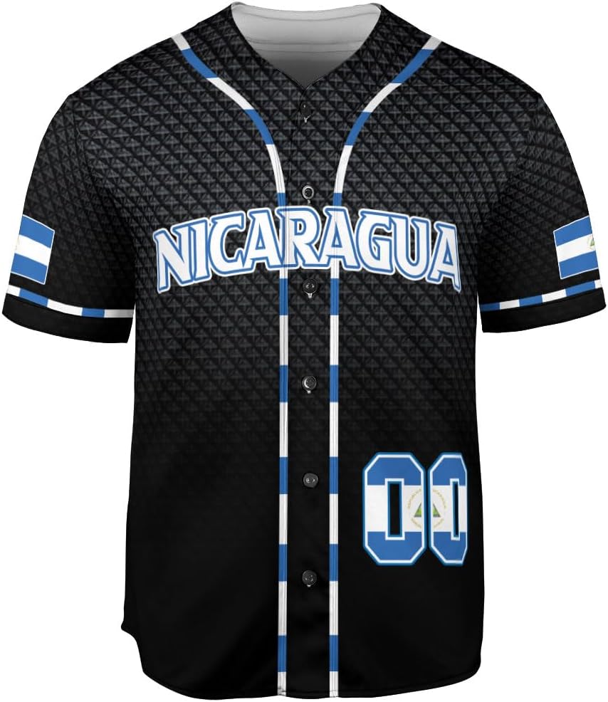 Personalized Nicaragua Baseball Jersey, Custom Nicaragua Baseball Jersey for Men & Women, Nicaraguan Camisas Shirt