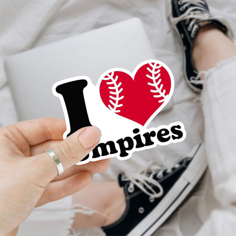 3 Pcs I Love Umpires Baseball Sticker, Baseball Catcher Blue Umpire Sticker, Baseball Lovers Stickers 3 Inches Gift for Water Bottle Laptop Phone Helmet Kindles Tumbler