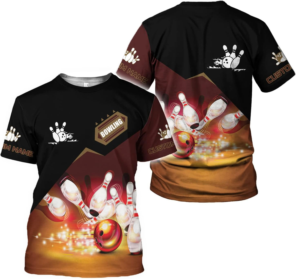 Pretyprints Personalized Bowling Shirt - Custom Bowling Gift for Women & Men