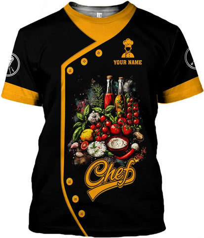 Custom Personalized 3D Chef Shirt Gifts for Lover