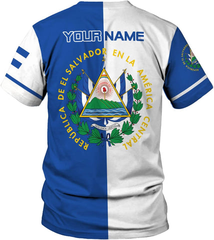 Personalized El Salvador Flag Shirt - Men & Women Salvadorans Pride Tshirt