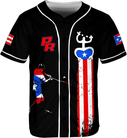 RoyalBro Personalized Puerto Rico Baseball Shirt - Custom Team Name, Puerto Rican Baseball Jersey for Men