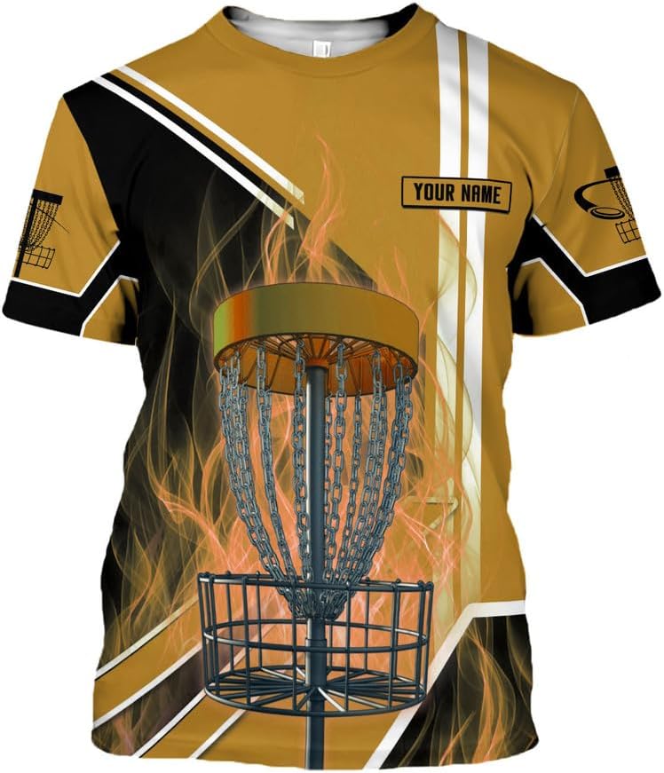 Personalized Disc Golf T-Shirt 3D All Over Printing S-5XL, Disc Golf Shirts for Men, Mens Disc Golf Tee Shirt