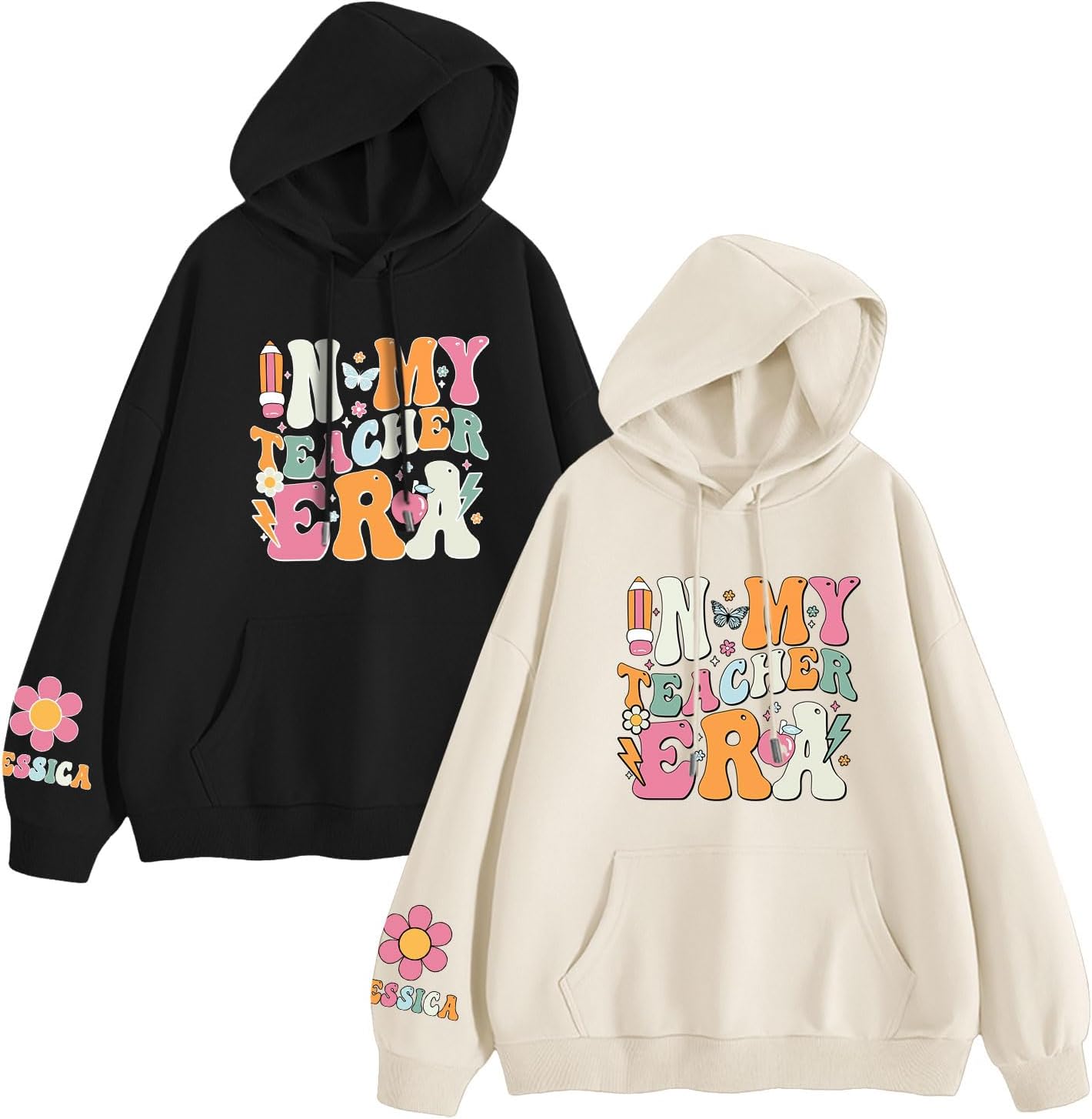 Custom In My Teacher Era Shirt Teacher Sweatshirt Kindergarten Preschool Tops Funny Teaching Life Tees Back to School Gifts