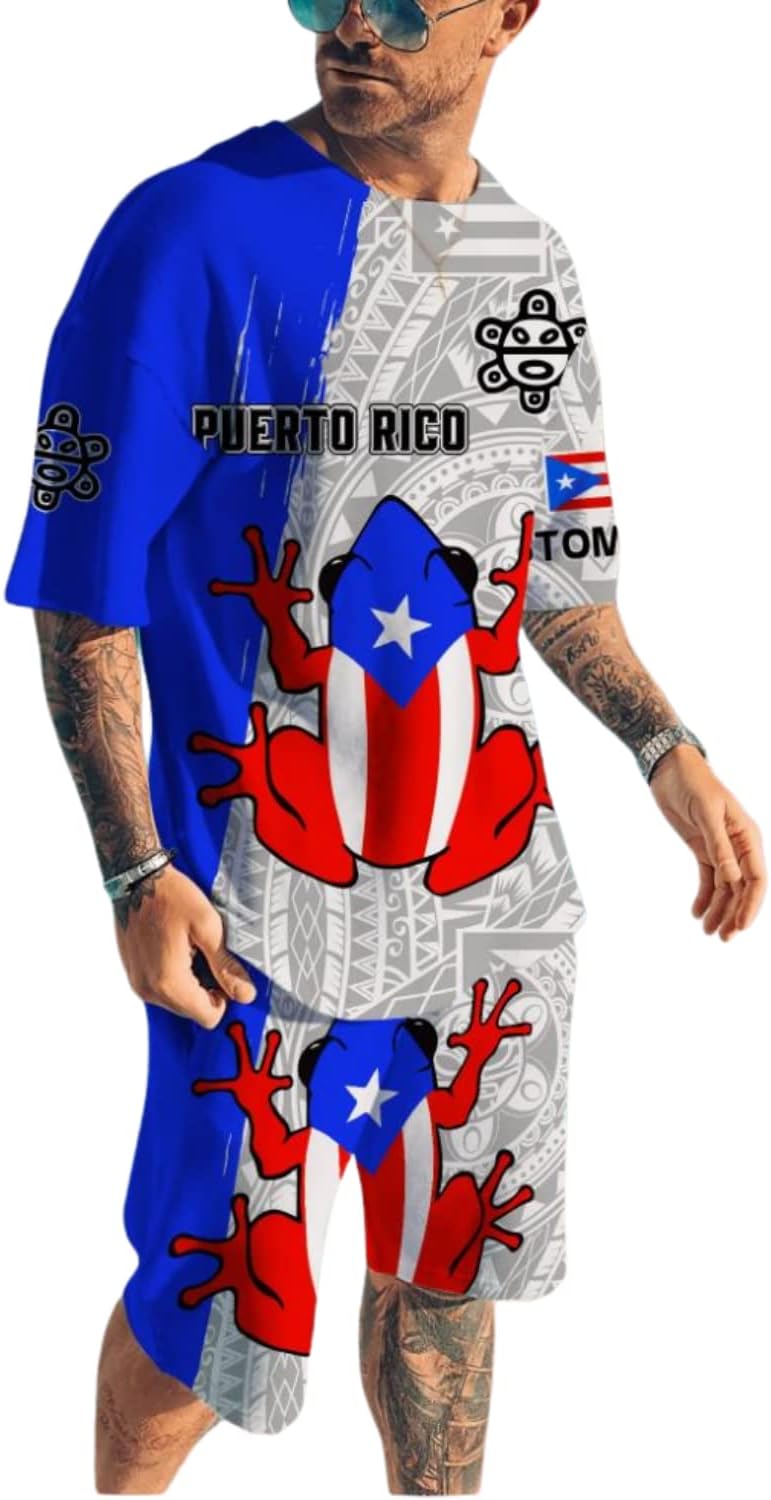 Personalized Name Puerto Rico Shirt and Short, Customized Name Combo Puerto Rico Shirt and Short for Men and Women1