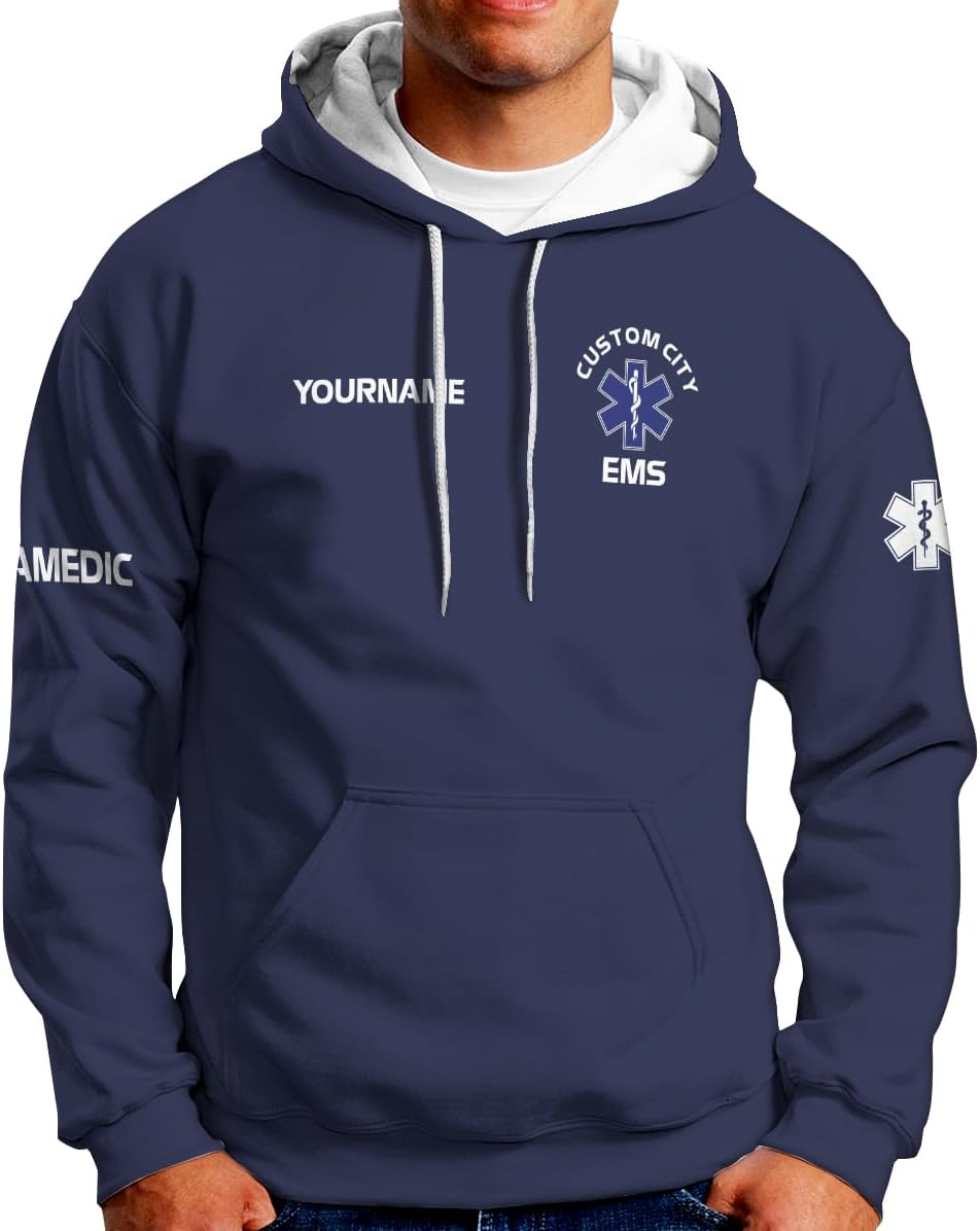 Custom EMS EMT Shirts Men Women, Personalized Paramedic Uniform Emergency Medical Technician Apparel, EMS Week Gifts