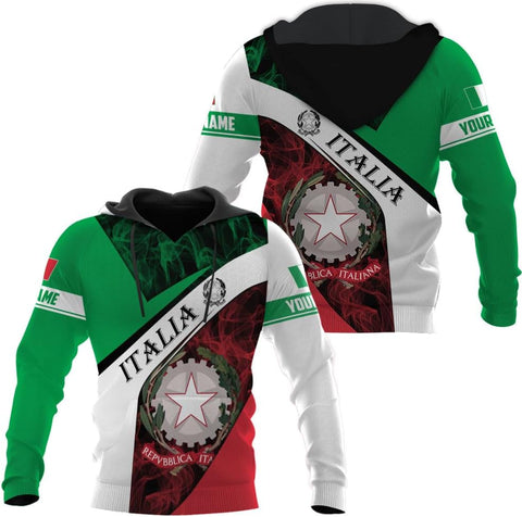 Ligthuy Personalized Name Italy Shirt 3D, Custom Italian Shirt Flag for Men and Women, Italia Shirt Soccer Unisex Size