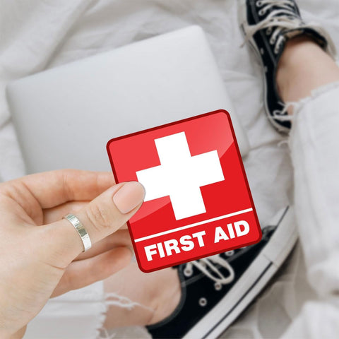 (3pcs) First Aid Sticker, First Aid Stickers for First Aid Box, Medical Stickers, First Aid Kit Sticker, Vet Med - Vinyl Stickers Waterproof for Water Bottles Laptop Phone Car Window Helmet 3 Inches