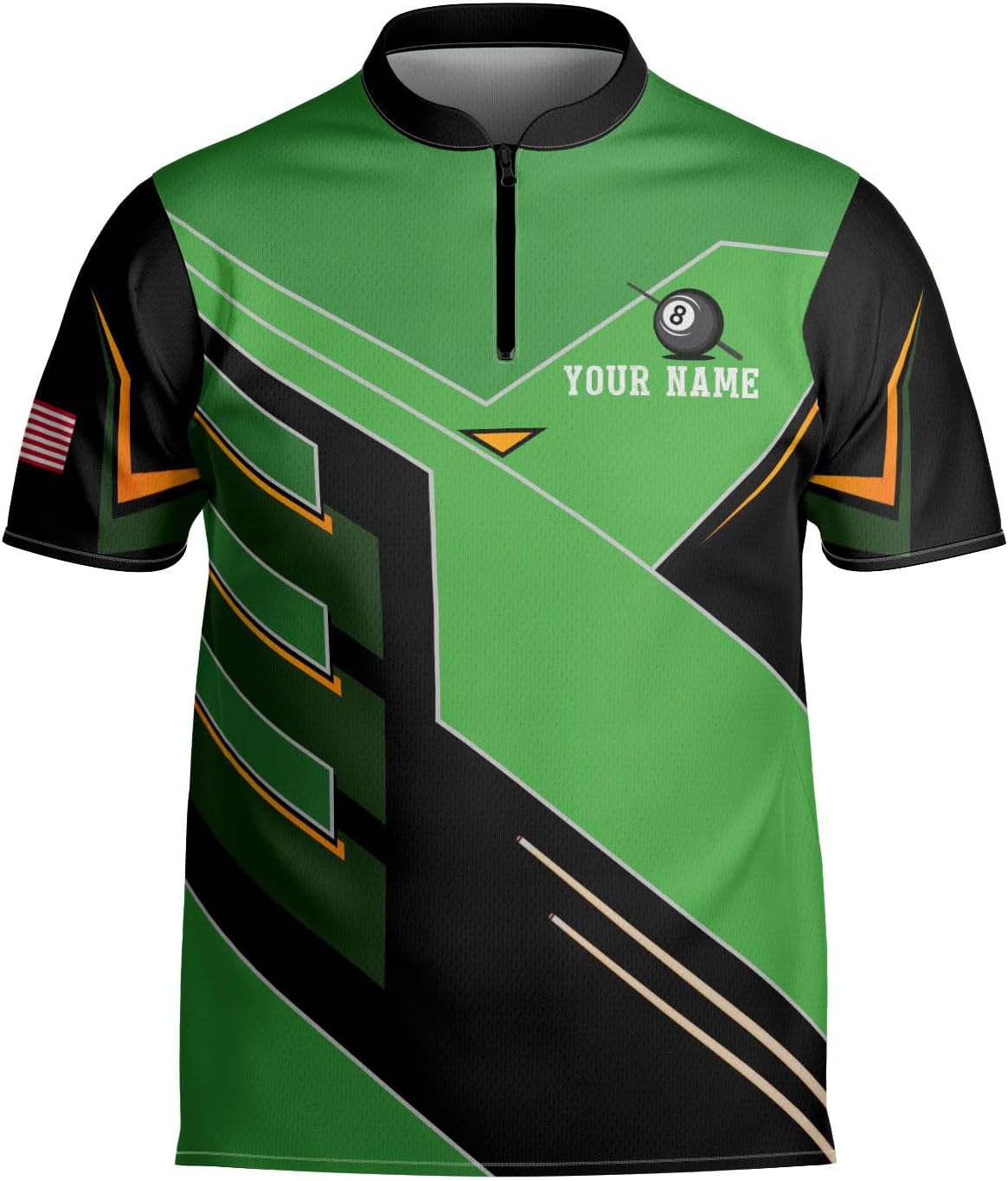 Personalized Billiard Bowling Jersey 3D Billiard Shirt Custom Billiard Flag Shirt Men's Pool Billiards Shirt 8 Ball Men Women