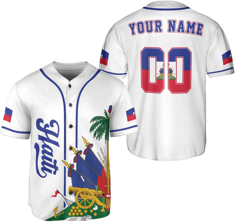 Personalized Name Haiti Baseball Jersey, Haitian Baseball Jersey for Men Women, Haitian Pride Jersey Shirt