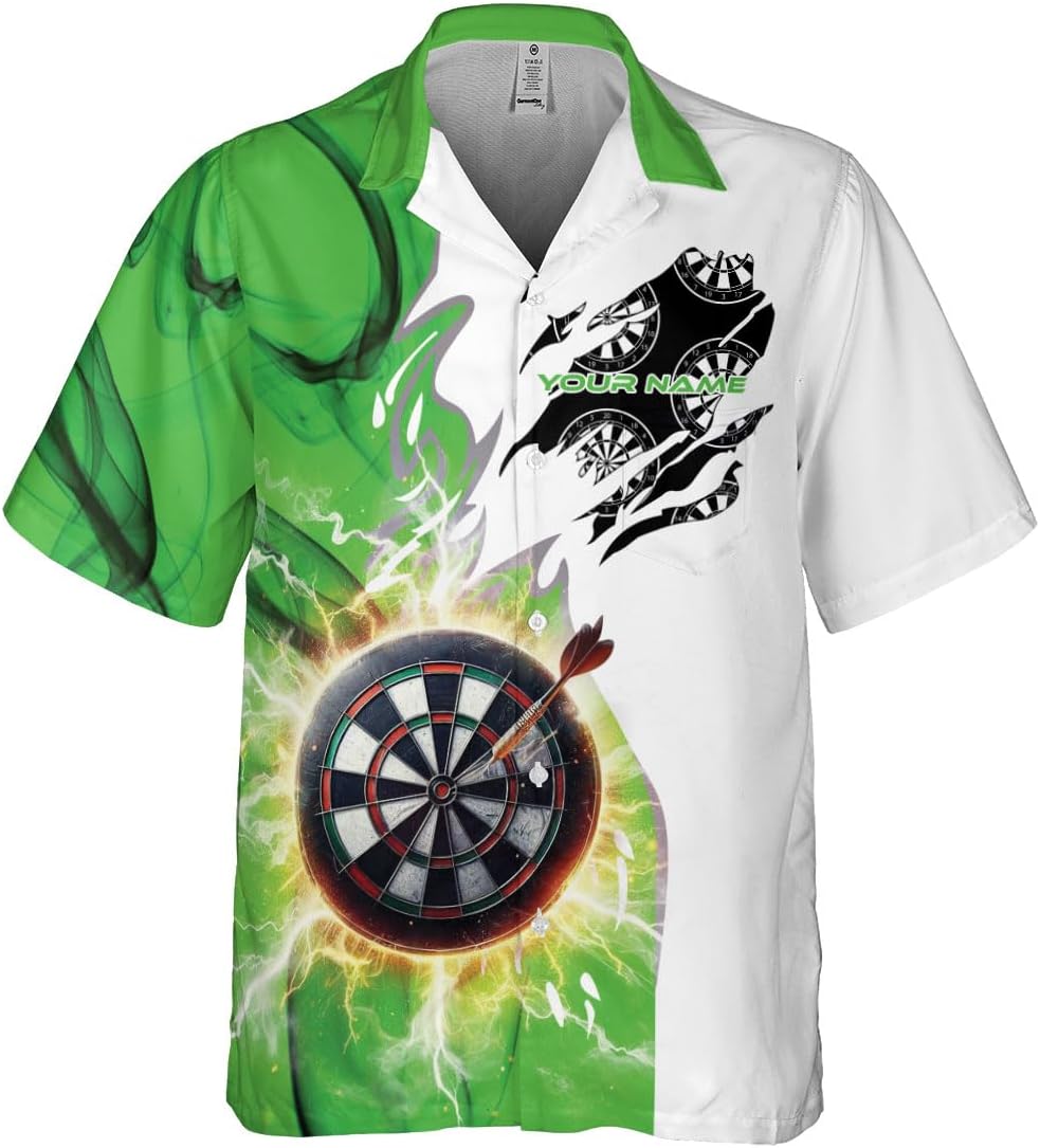 Personalized Name Darts 3D Hawaiian Shirt Unisex S-5XL Gift for Darts Player Dart Shirts for Men Custom Darts Shirts for Men