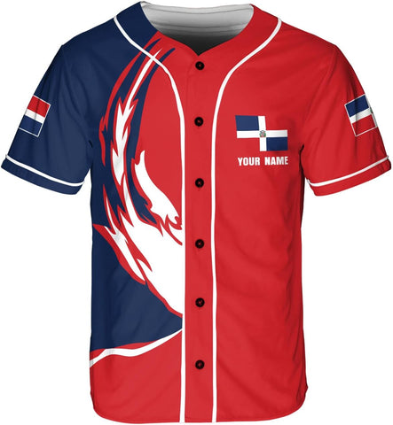 Leprints Personalized Dominican Republic Baseball Jersey Shirt,Team Name Republic Dominicana Baseball Jersey for Men,Women