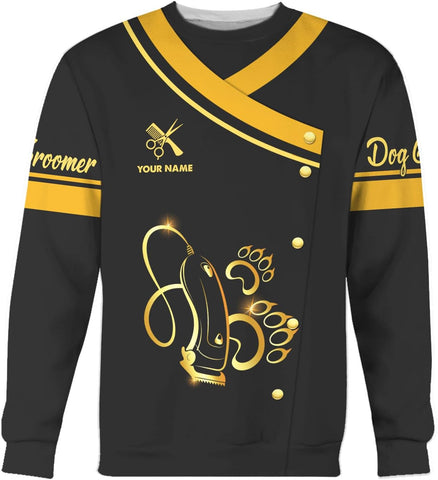 Mostprints Personalized Name Dog Groomer Shirt 3D, Funny Dog Groomer Apparel Shirts, Dog Groomer Gifts for Men and Women