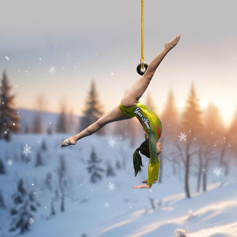 Paniprints Personalized Name Gymnastics Ornament 2024, Gymnast Christmas Ornament Girl, Gymnast Ornament for Xmas Decoration (Gymnastic 8)