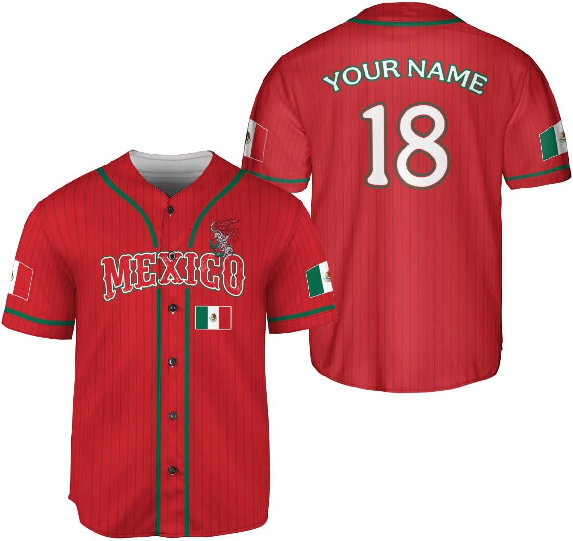 Mostprints Custom Mexico Baseball Jerseys Mexican Eagle & Flag Shirt for Teams, Mexico Shirts for Men & Women Size S-5XL