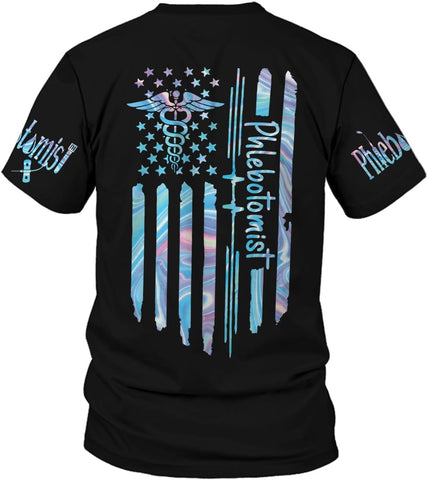 MoonArt Personalized Name Phlebotomist Shirt Gifts USA Phlebotomy Graduation Syringe Hospital Tech Nursing Emergency Shirts