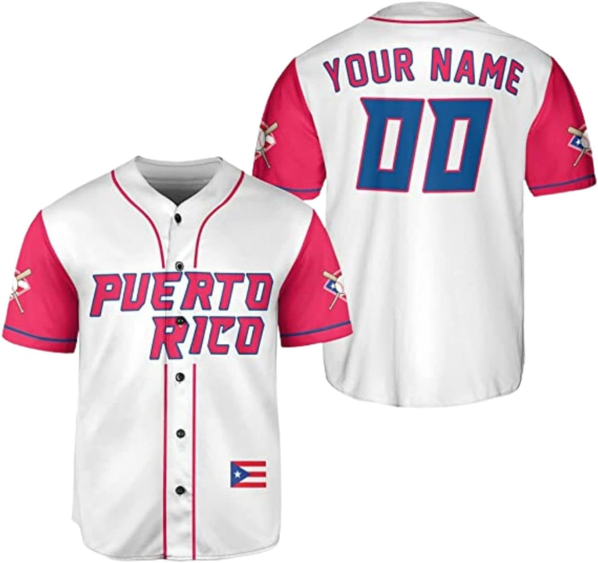 Personalized Puerto Rico Baseball Shirt, Customized Name, Number Puerto Rican Baseball Jersey for Men and Women S-5XL