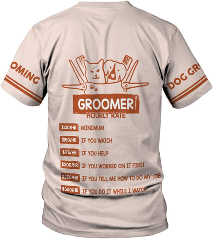Mostprints Personalized Name Dog Groomer Shirt 3D, Funny Dog Groomer Apparel Shirts, Dog Groomer Gifts for Men and Women