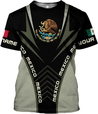 Mostprints Personalized Name Mexican Shirts for Men 3D Customized Mexico Shirts for Men Mexico Shirts for Women Mexico Shirt