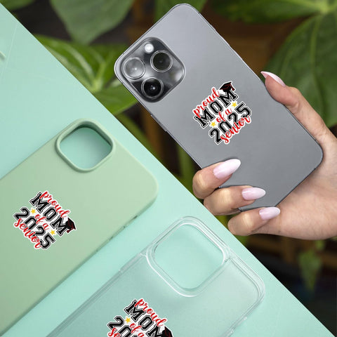 3Pcs Proud Mom of A 2025 Senior Sticker, Mother of College or High School Graduate, School Pride Decal for Laptop Water Bottle Phone Case Car Window Helmet Vinyl Stickers 3"x3"