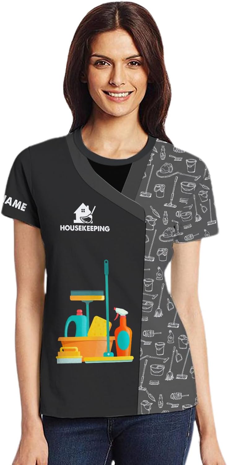 Personalized Housekeeping Shirt 3D All Print Cleaning Service Tshirt Gifts for Housekeeper, House Cleaning Uniforms for Women