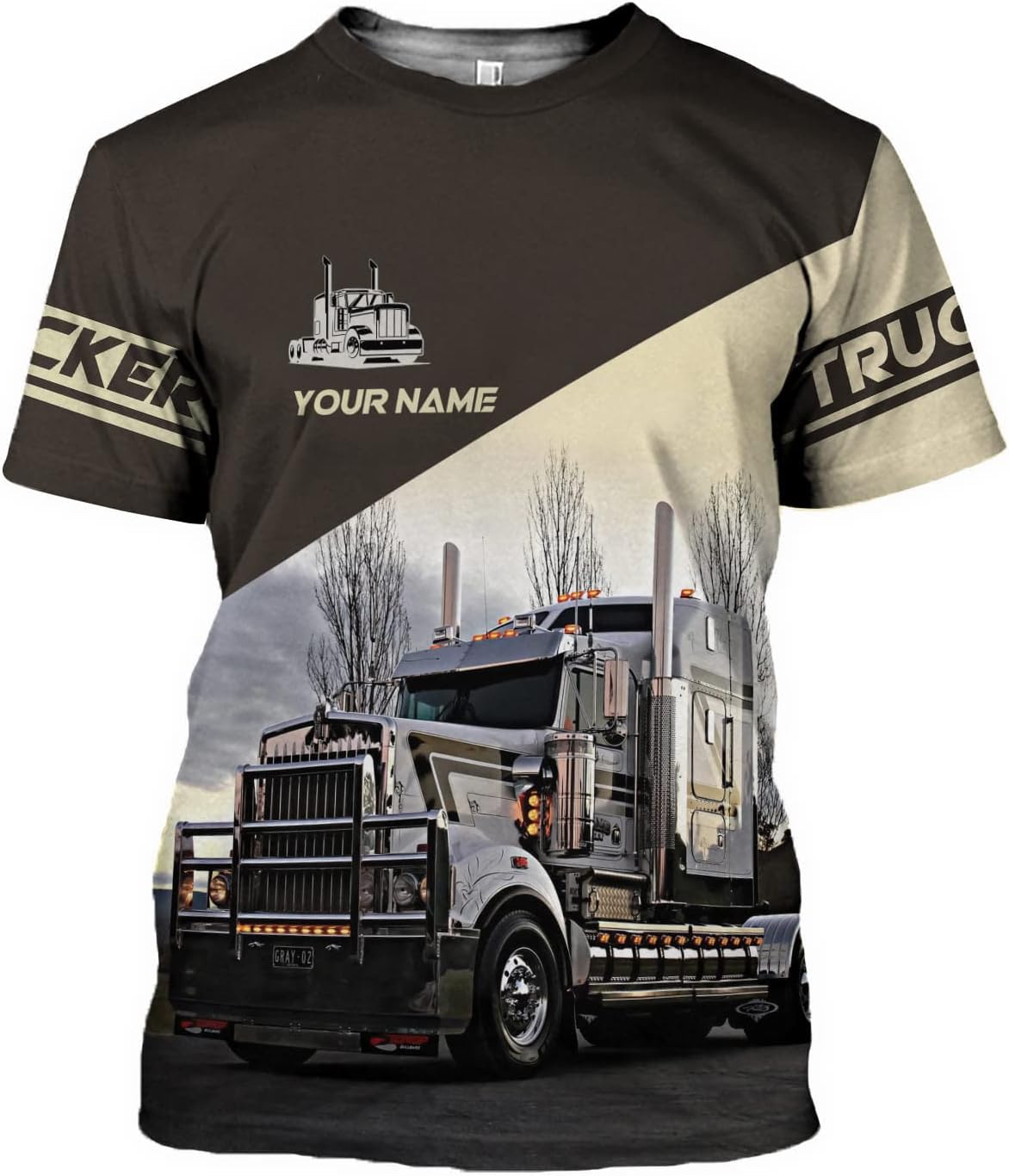 Personalized Trucker Shirt Custom US Flag Truck Driver T-Shirt Funny Trucker Gift 3D Hoodie for Men & Women Trucking Diesel