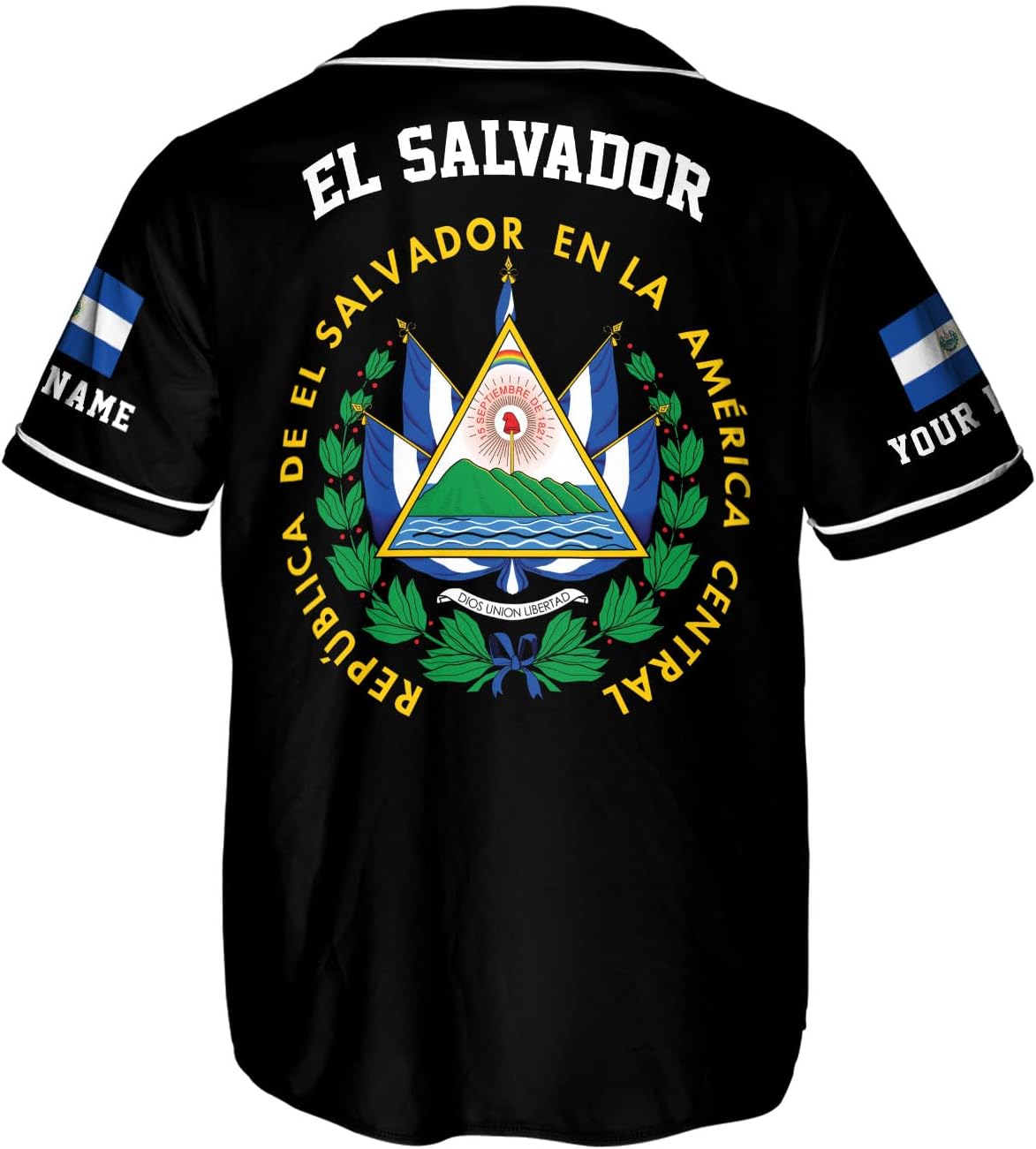 Leeprints Personalized Name El Salvador Baseball Jersey Shirt El Salvador Flag Shirt Salvadorans Pride El Salvadore��a