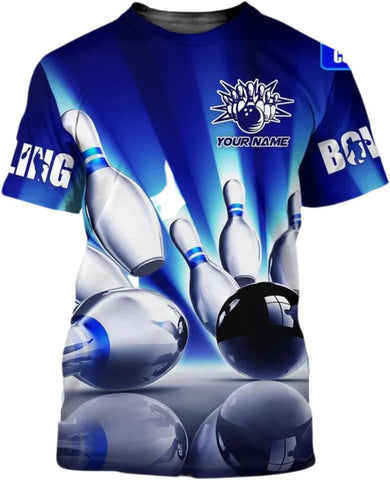 Personalized Bowling Shirts for Men and Women 3D, Bowling Shirts with Name, Custom Bowling Shirts Gift for Bowling Lover2