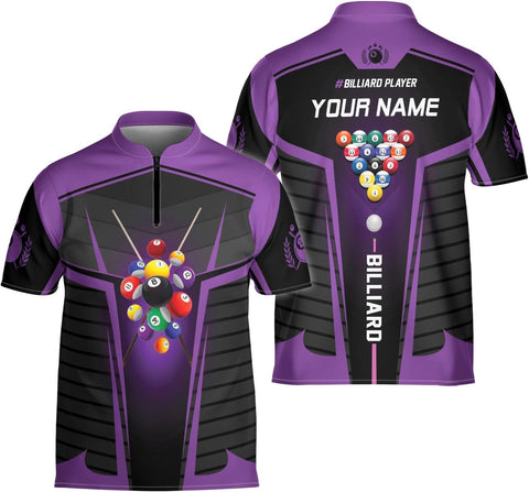 Artparel Personalized Billiard Jersey 3D Billiard Shirts for Men Billiard Bowling Jersey Billiards 9 Ball Pool Shirts for Men