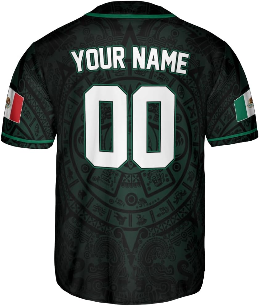 RoyalBro Personalized Mexico Baseball Jersey, Mexican Jersey for Men & Women, Mexican Flag Jersey, Mexico Shirt Camisa