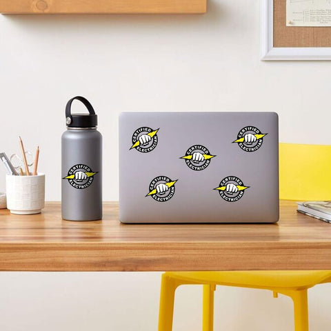 3 Pcs Certified Electrician Sticker, Electrician Pride Sticker, Power Line Worker Gift Electrician Job Stickers 3 Inches Gift for Water Bottle Laptop Phone Helmet Kindles Tumbler
