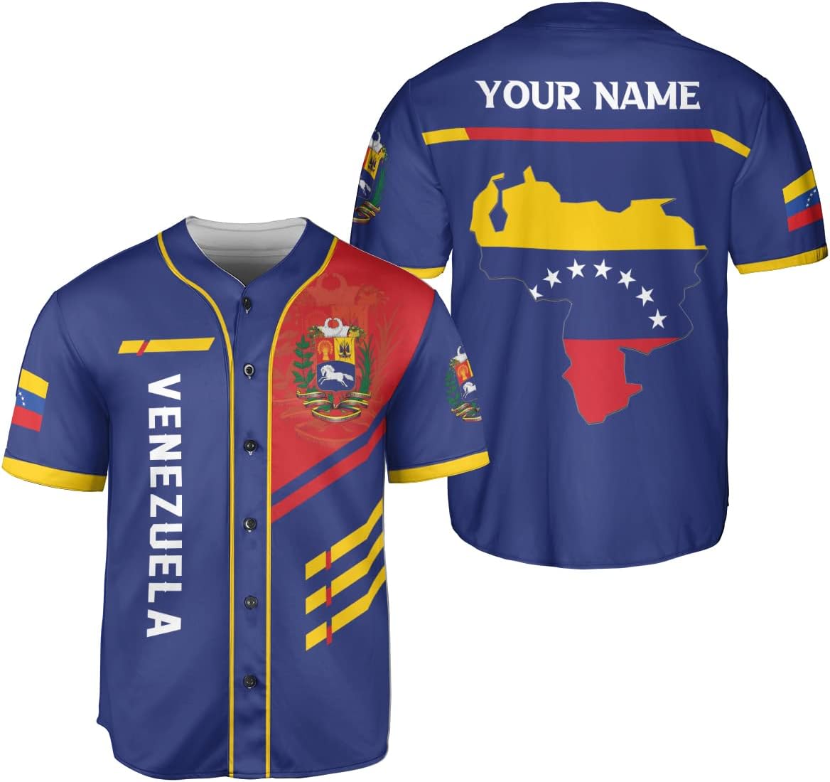 Personalized Name Venezuela Baseball Jersey Shirt, Venezuela Jersey for Men and Women Baseball Jersey Shirt Unisex S-5XL