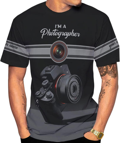 HomeDesign Personalized Photography Shirt Photographer Shirts Photographic Camera Tshirt Men & Women Photographer Gifts