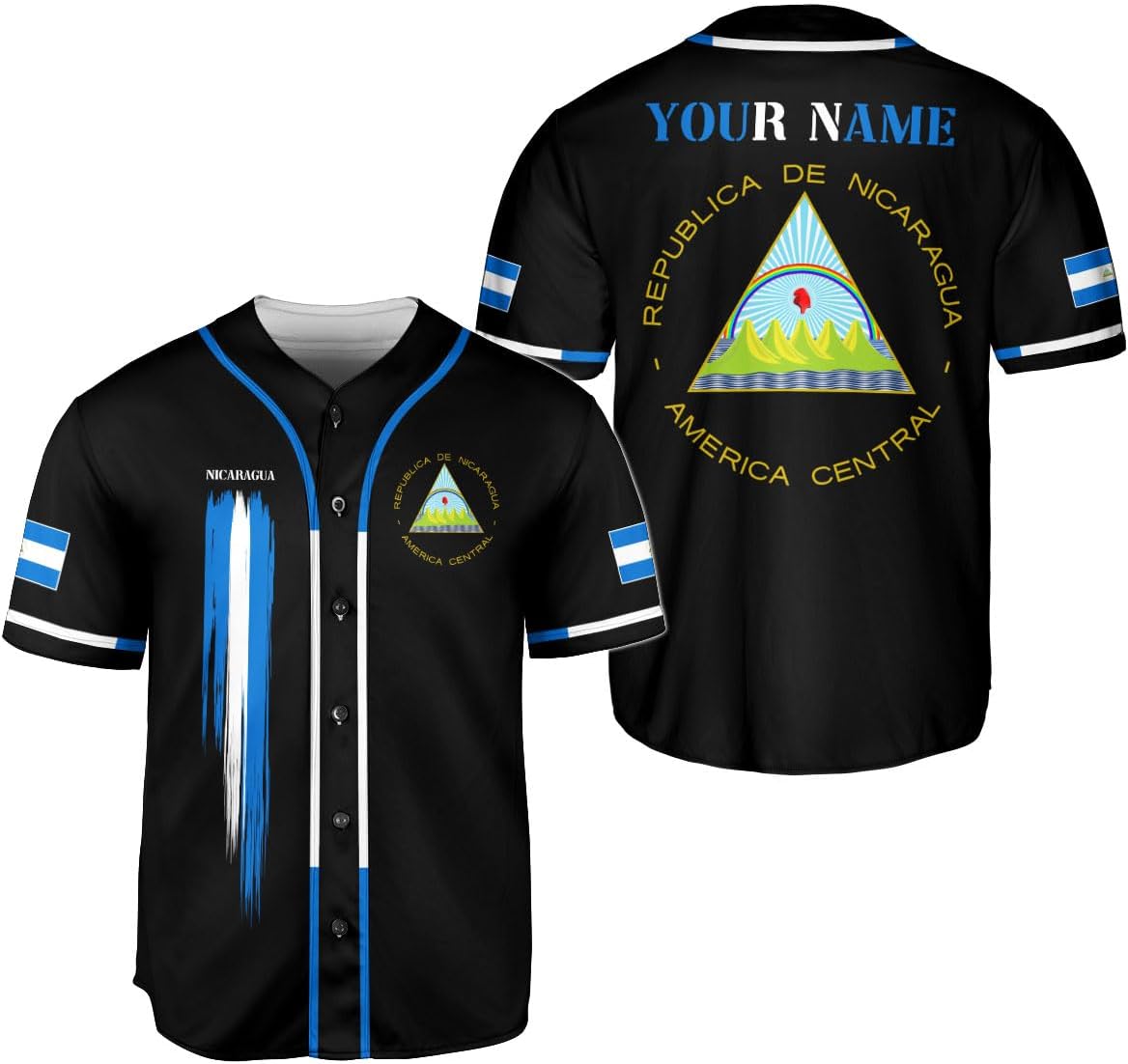 Podagree Personalized Nicaragua Baseball Jersey Shirt Name Nicaraguan Baseball Jersey for Men & Women Nicaraguan Camisas